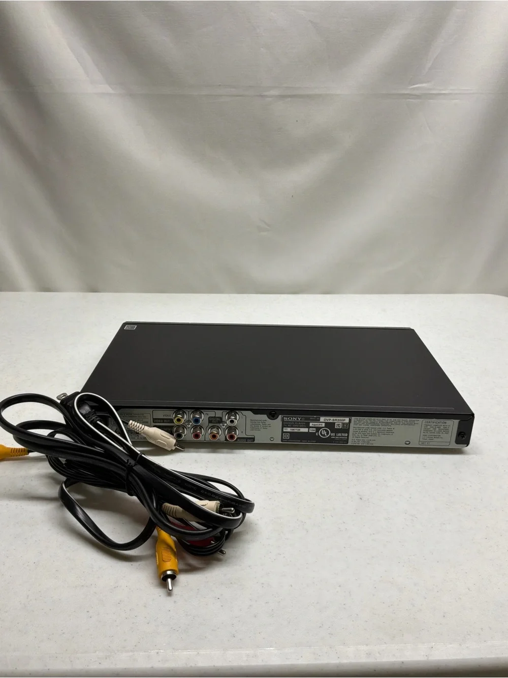 Sony DVP-SR200P DVD Player With AV Cable - No Remote Tested Works